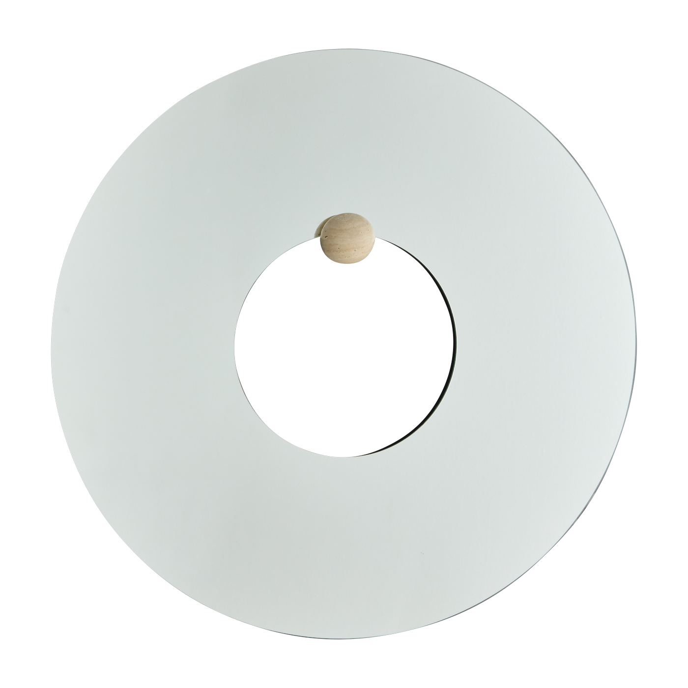 Espejo de pared de cristal y travertino de 80 cm Castellum - AYTM