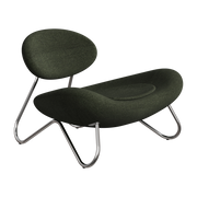 Fauteuil en tissu vert foncé et acier chrome Meadow - Woud