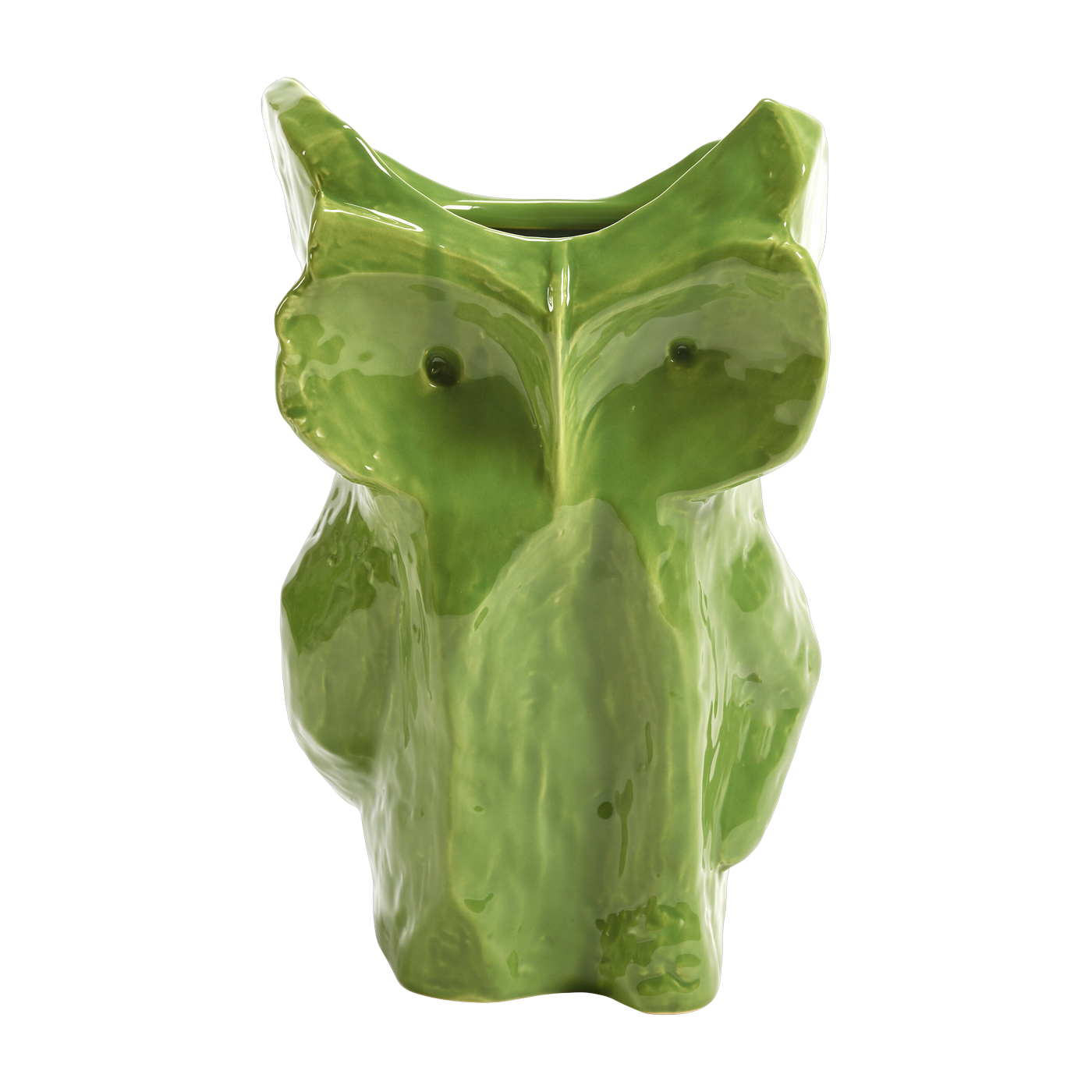 Vase hibou en grès vert 30cm Après Minuit - Serax