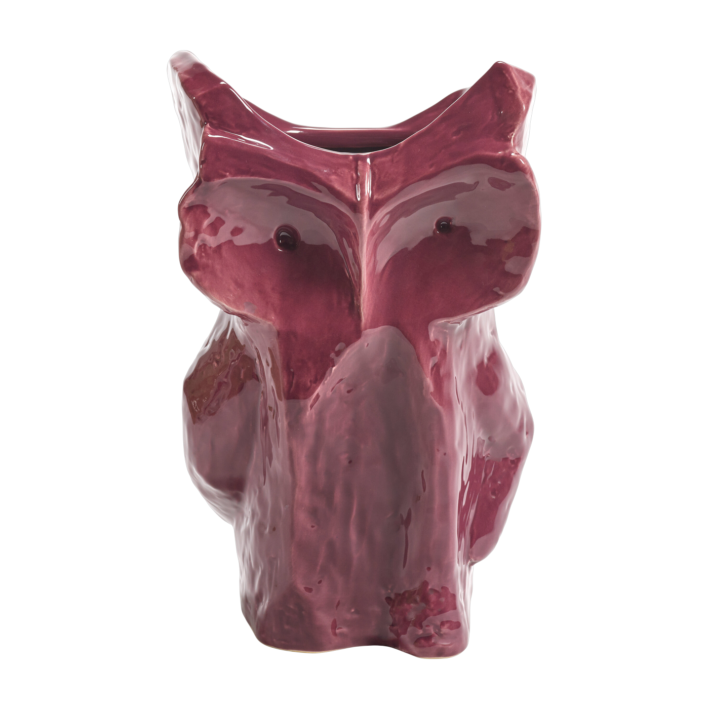 Vase Eulenfigur aus auberginefarbenem Steingut, 30 cm, Après Minuit – Serax