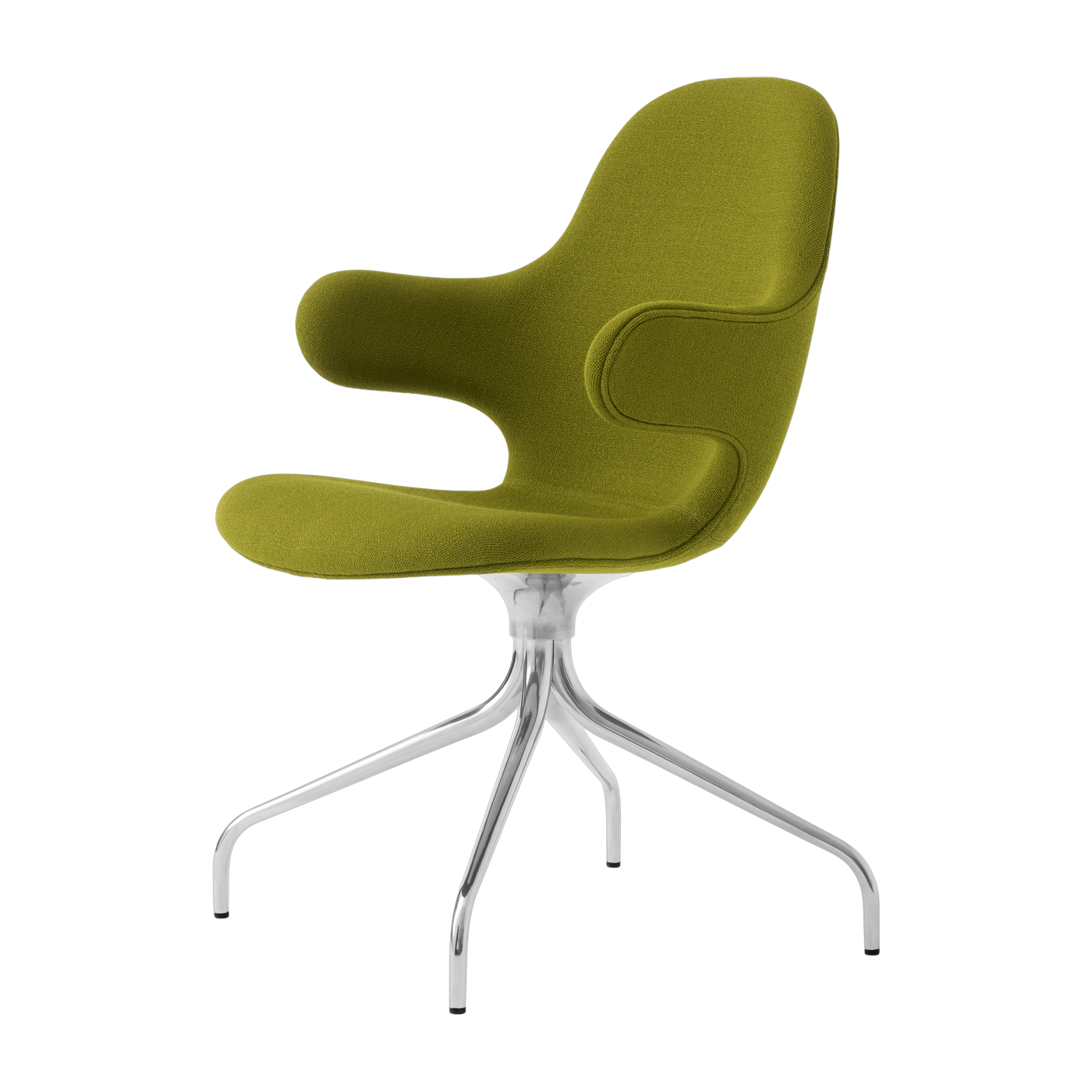 Sedia bureau in alluminio lucido e tessuto verde Catch - &tradition