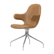 Sedia bureau in alluminio lucido e tessuto in pelle cognac Catch - &tradition