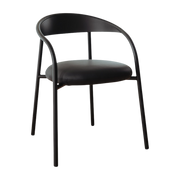 Sedia in acciaio e pelle nera 74x60x54cm Linelle - Metallbude