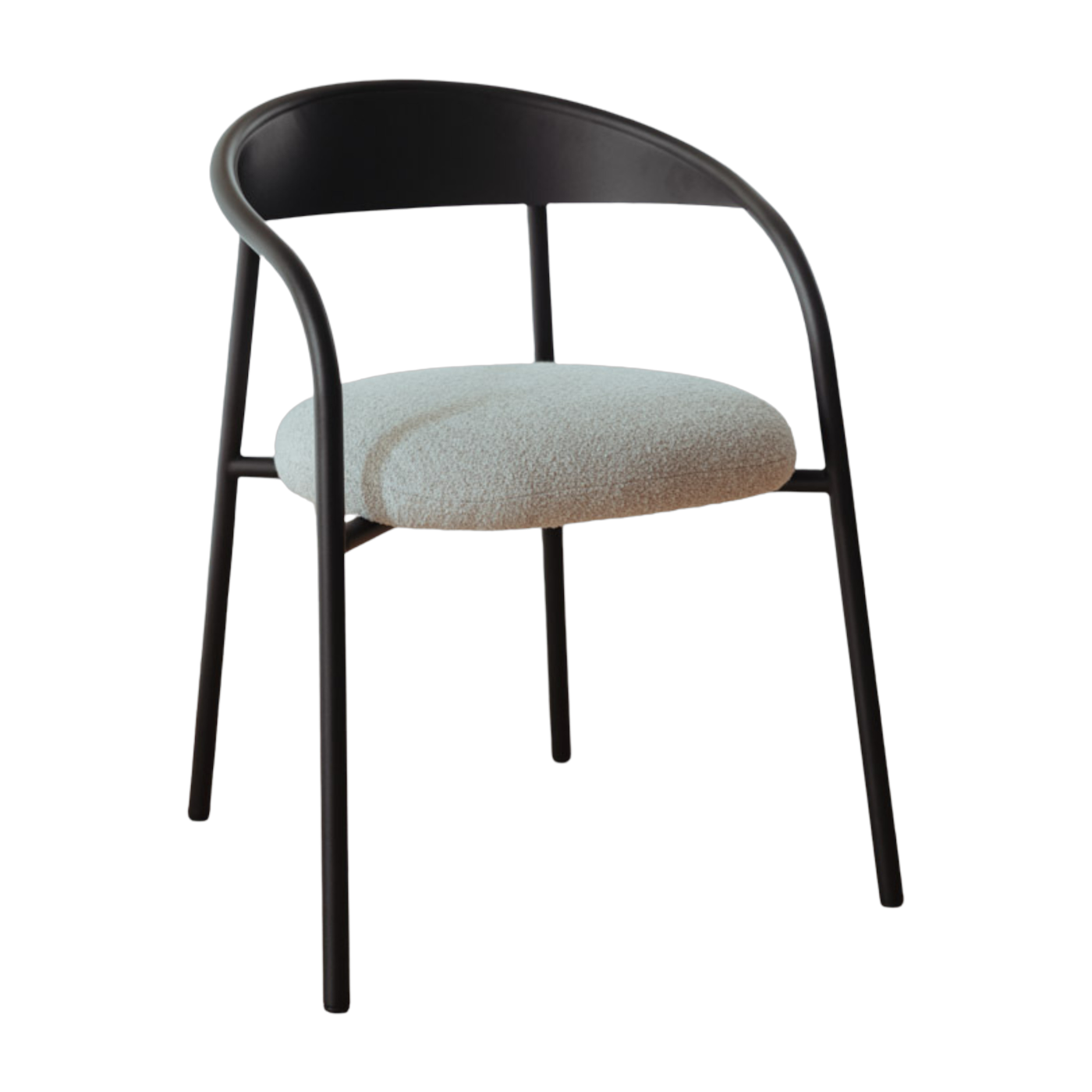 Silla de acero negro y tela gris claro 74 x 60 x 54 cm Linelle - Metallbude