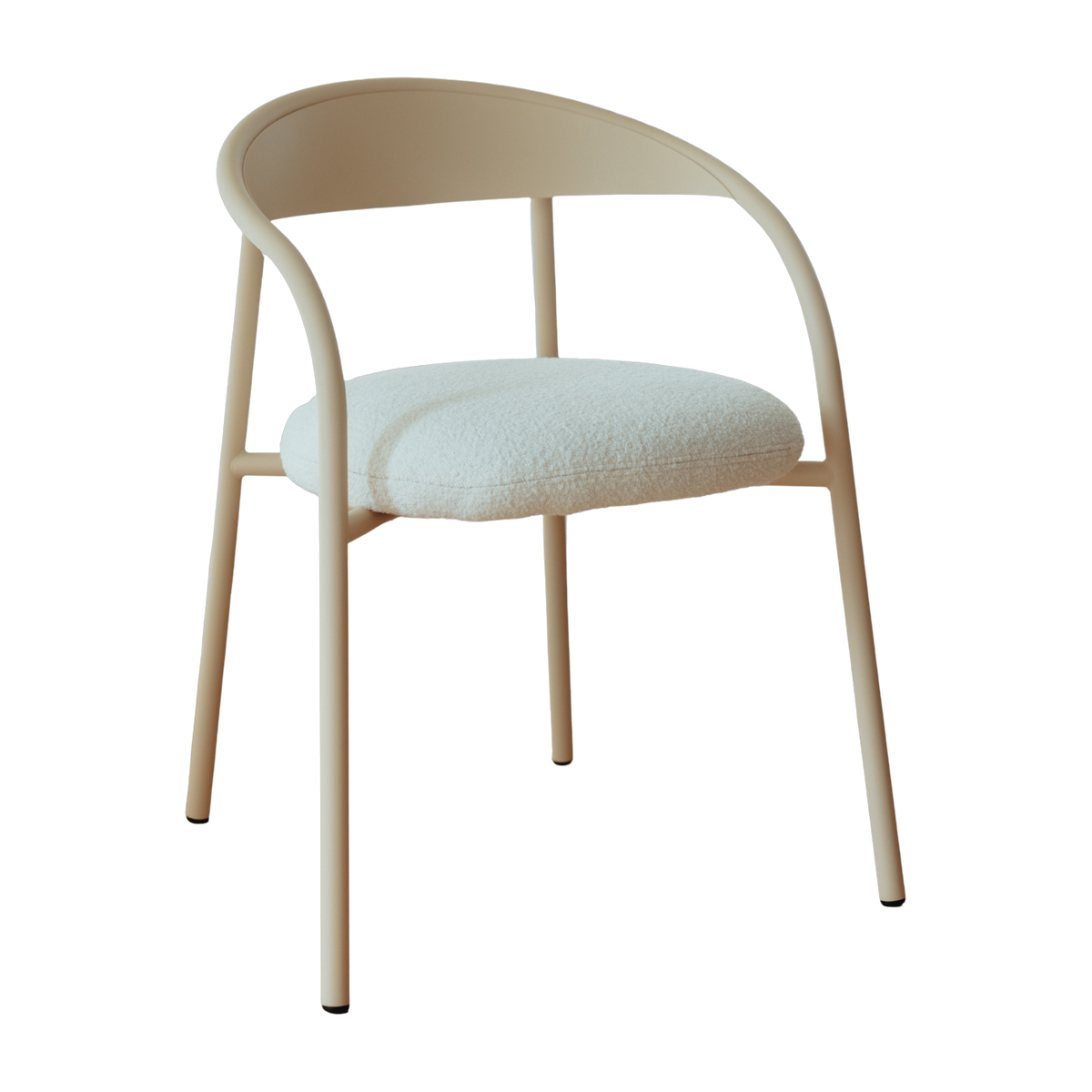 Silla de acero beige y tela marfil 74x60x54cm Linelle - Metallbude