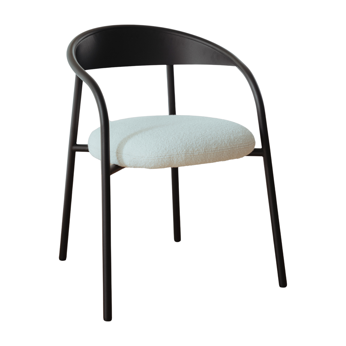 Silla de acero negro y tela marfil 74 x 60 x 54 cm Linelle - Metallbude