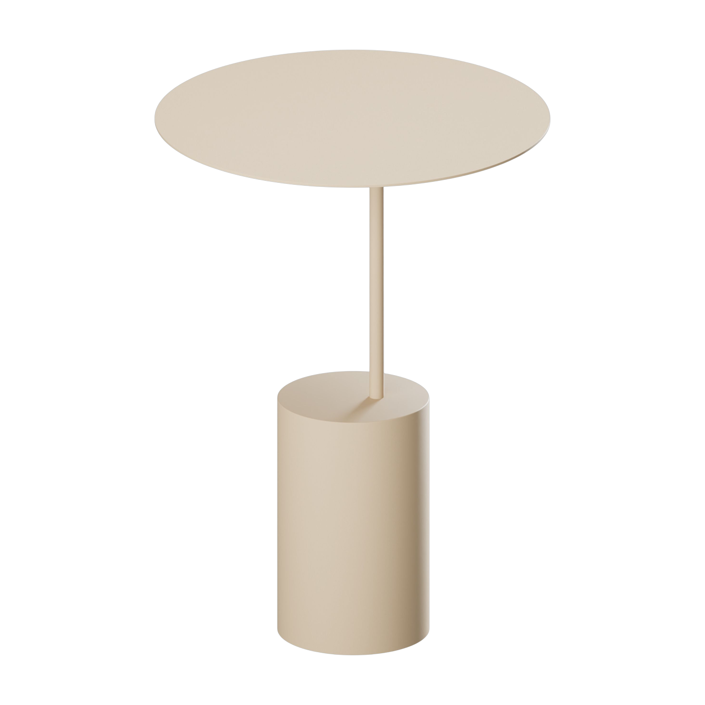 Beistelltisch aus beigem Stahl, 40 cm, Ciro – Metallbude