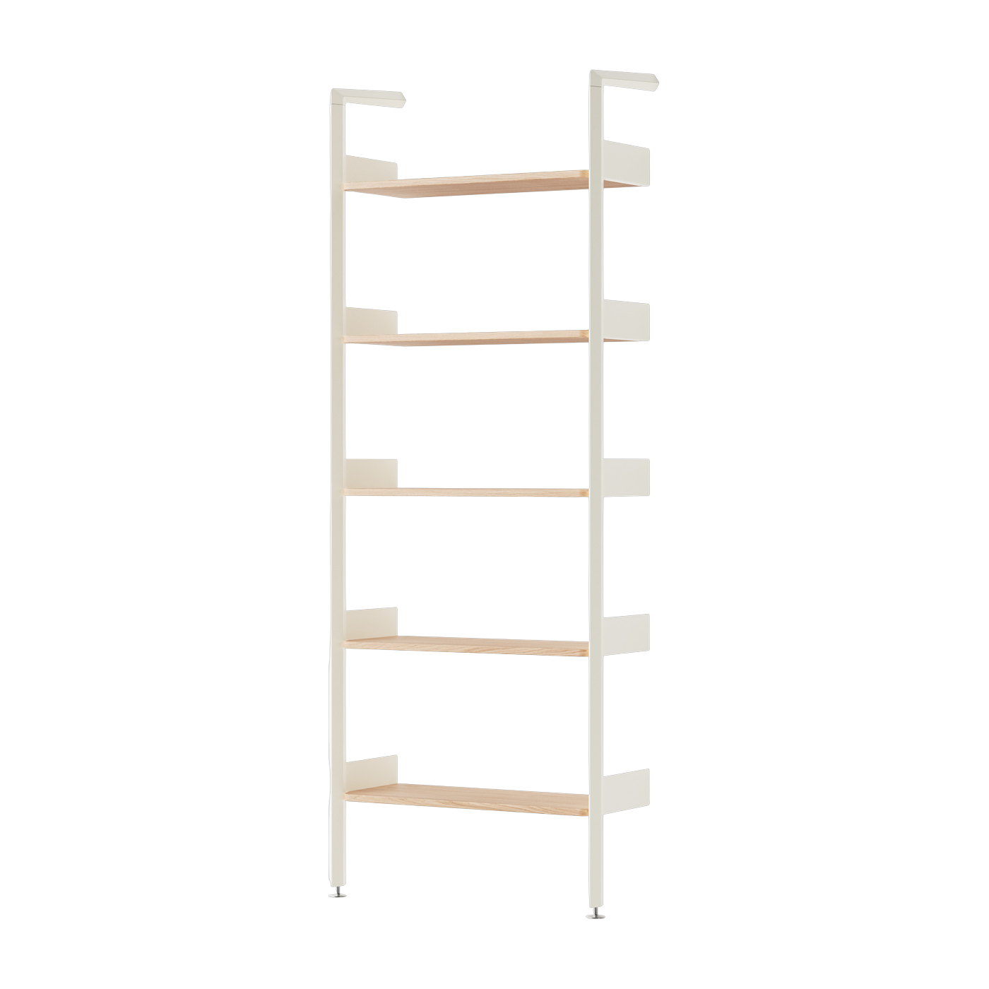 Scaffale in acciaio verniciato a polvere bianco e rovere 83x223x36cm Rombe - &tradition