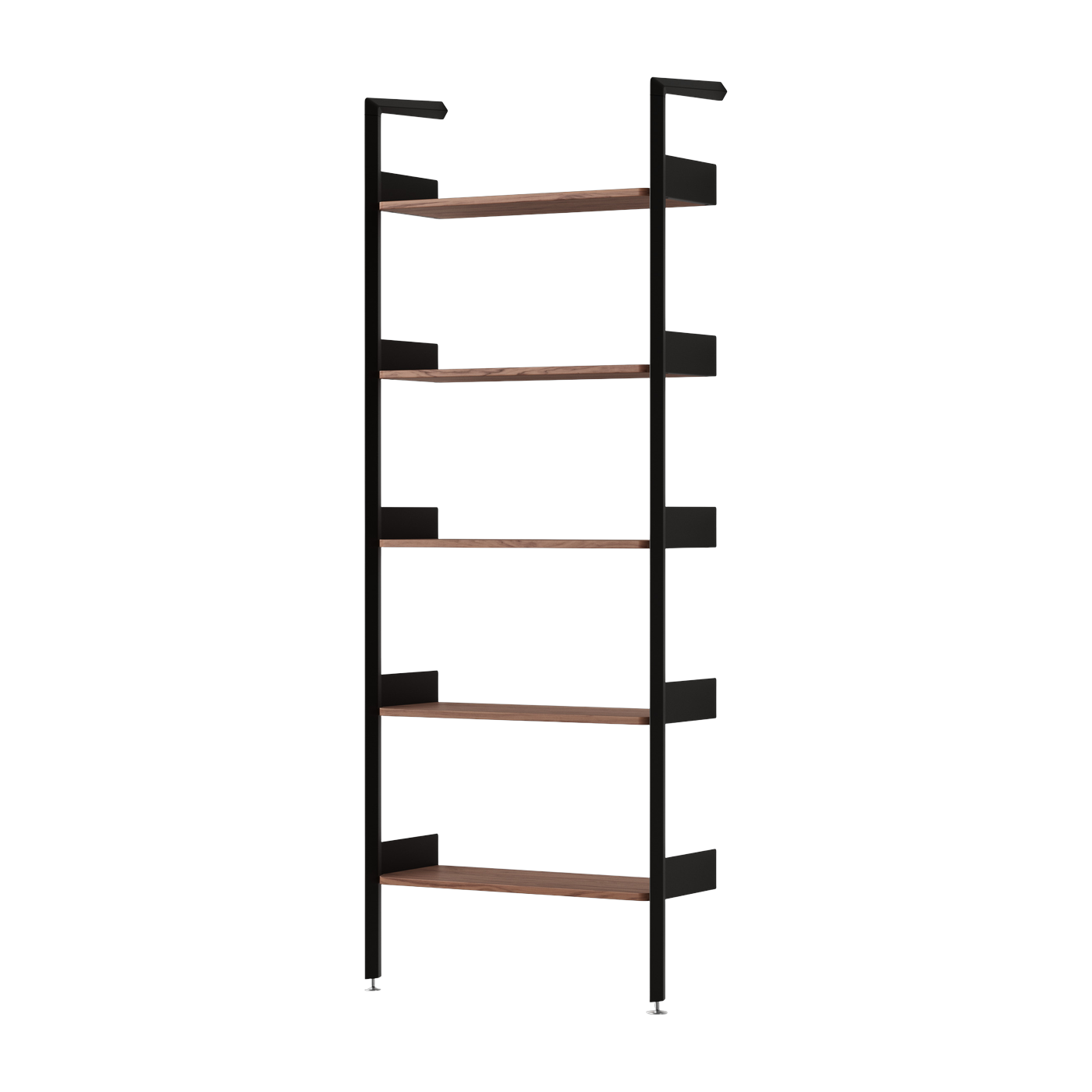 Scaffale in acciaio antracite e noce 83x223x36cm Rombe - &tradition