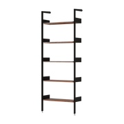 Anthracite steel and walnut shelf 83x223x36cm Rombe - &tradition