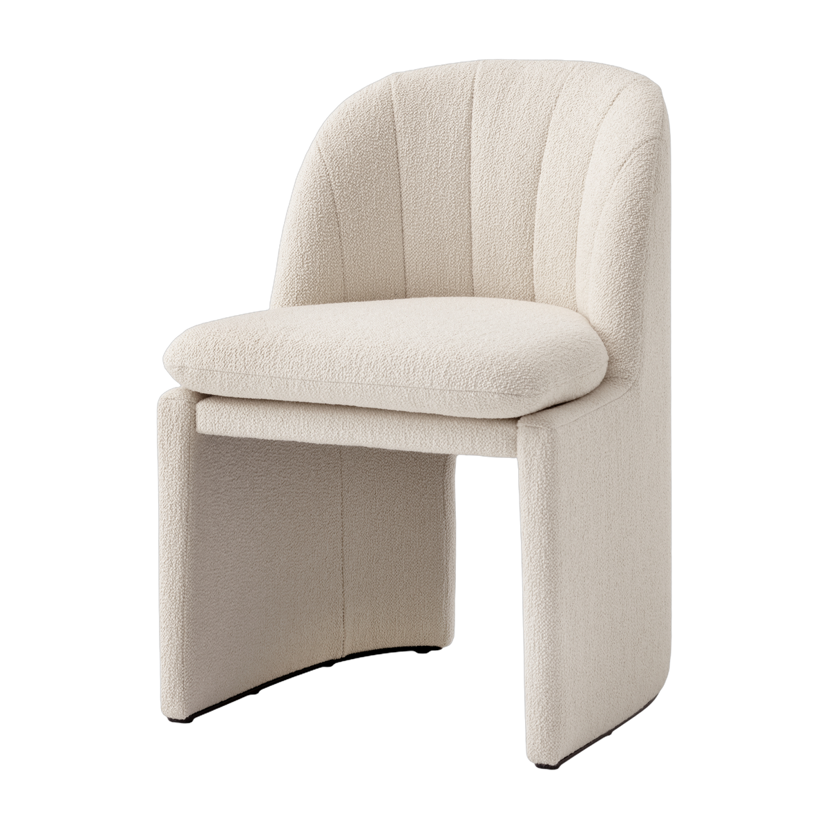Loafer, cream textured fabric armchair, 81x53x60cm - &tradition