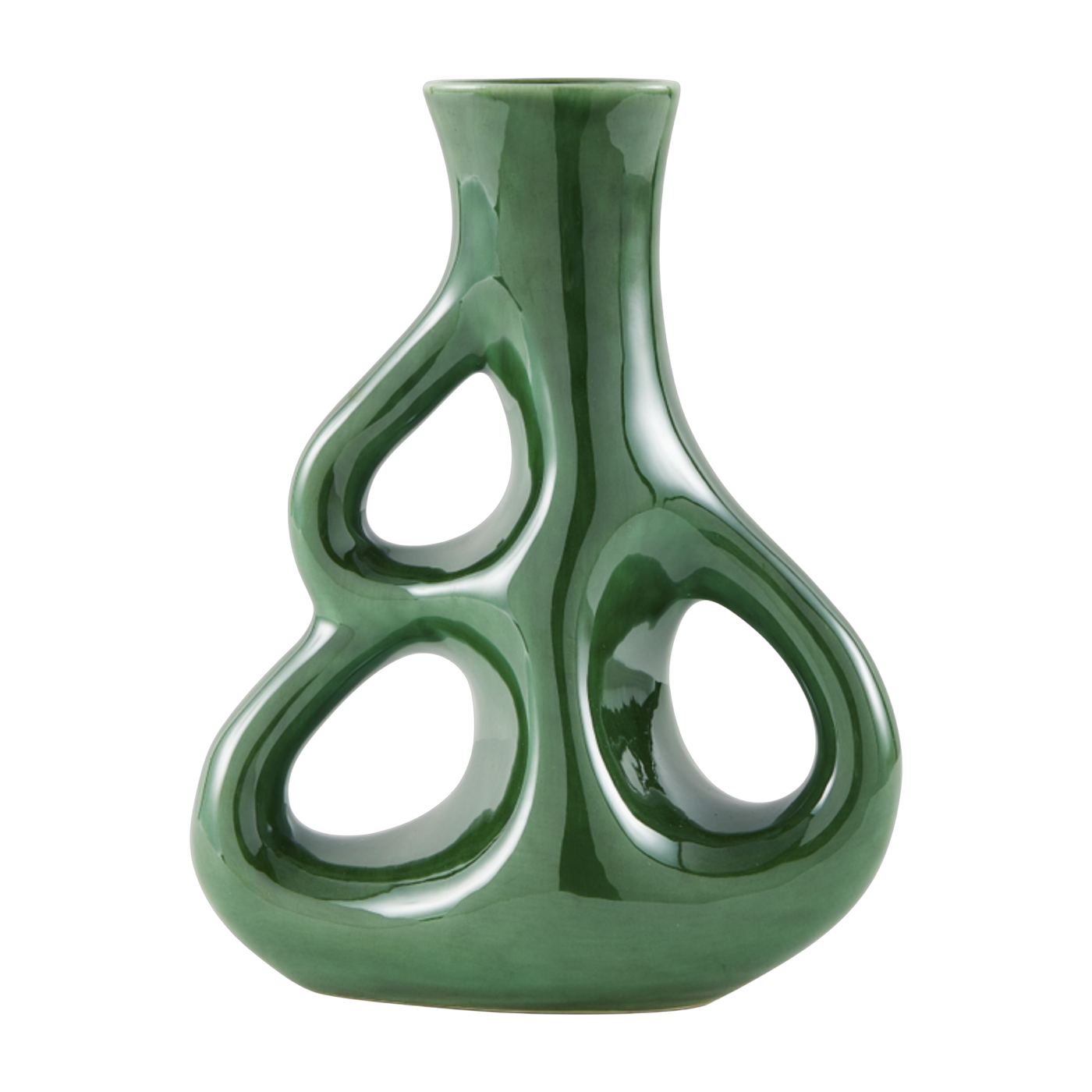 Vase à trois oreilles en grès vert 17x9x21cm - pols potten