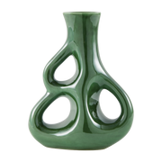 Vase Three-handled green stoneware pot 17x9x21cm - pols potten