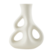 Vase Con tres asas, de gres blanco, 17 x 9 x 21 cm - pols potten