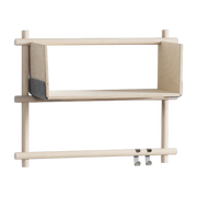 Estantería de pared de madera con dos barras 63x25x19cm Foldin - Emko