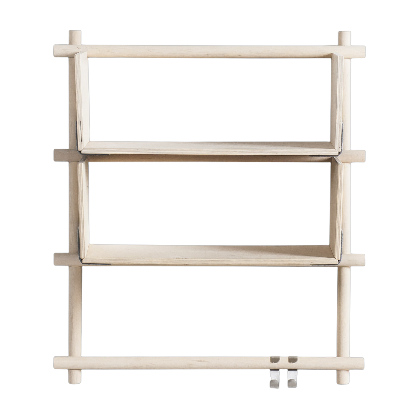 Wooden wall shelf with three bars 63x25x51cm Foldin - Emko