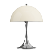 Lámpara de mesa cromada y beige opalina PANTHELLA 250 V3 - Louis Poulsen