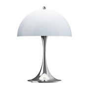 Lampe de table chrome et bleu gris opale PANTHELLA 250 V3 - Louis Poulsen