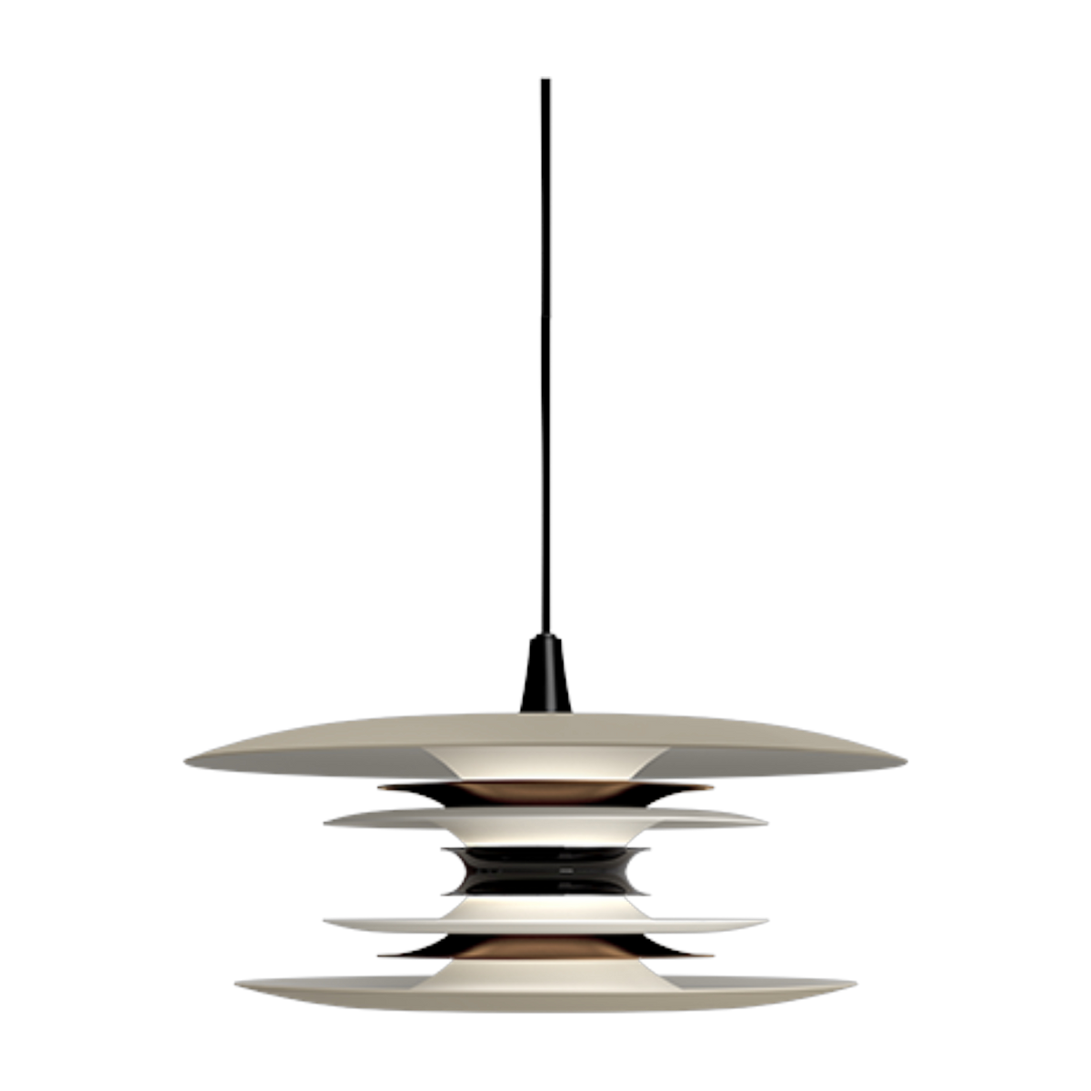 Beige- und bronzefarbene Hängelampe, Durchmesser 40 cm, Diablo – Belid