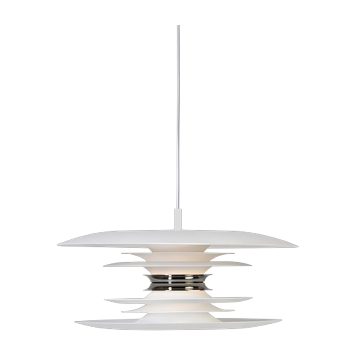 Weiße Hängelampe, Durchmesser 40 cm, Diablo – Belid
