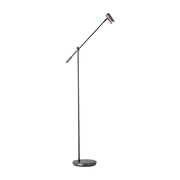 Lampada da terra dimmerabile in metallo nero e marrone 100-133, 9 cm Cato - Belid