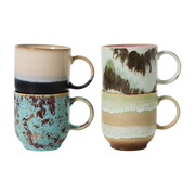 Bunte Keramik-Kaffeetassen 10 x 8 x 7 cm 70er Jahre Keramik – HKliving