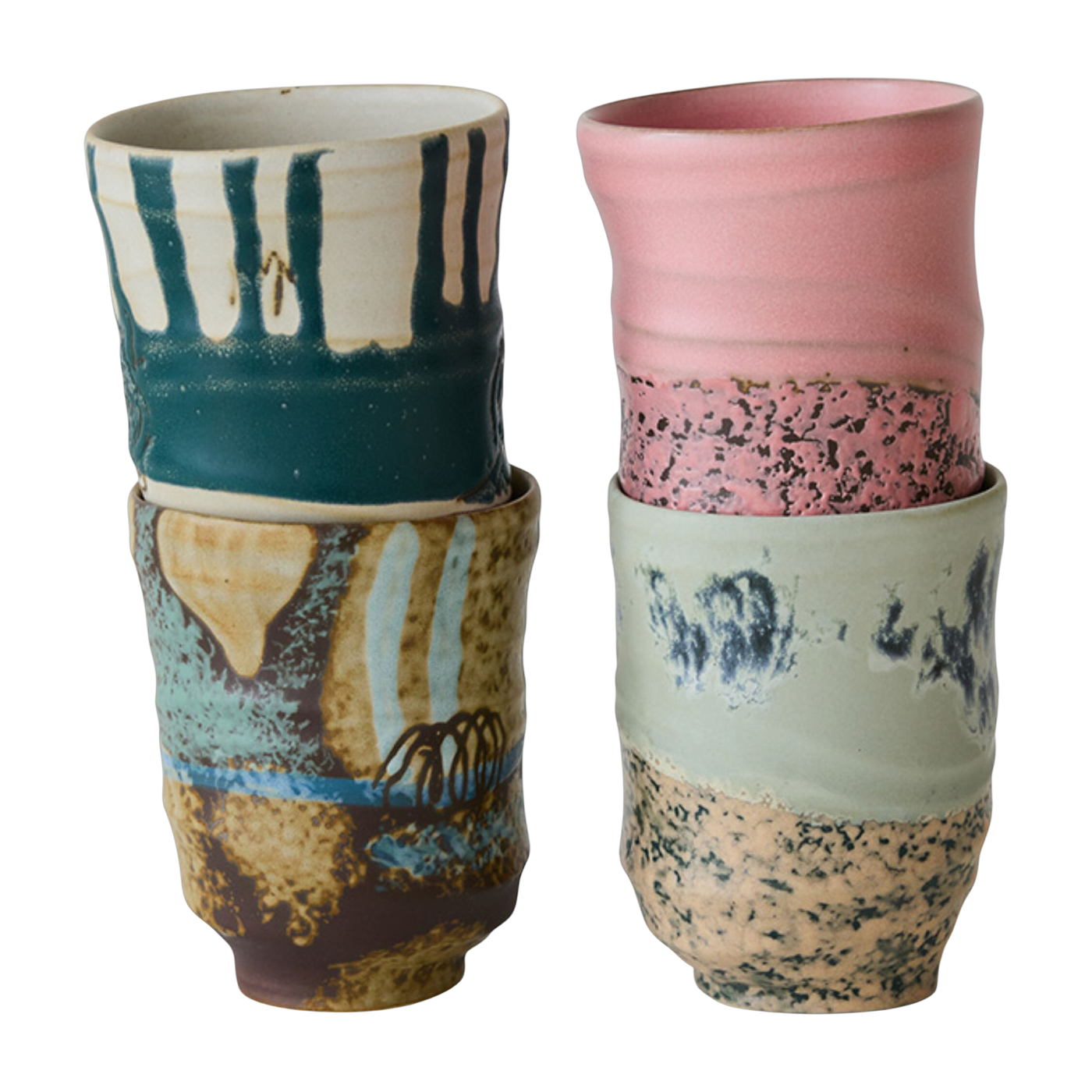 Tazze da caffè in ceramica multicolore 7, 2x9, 2 cm anni '70 ceramica - HKliving