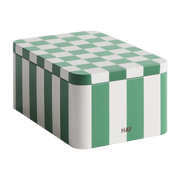Boîte en fer vert et blanc cassé damier - HAY