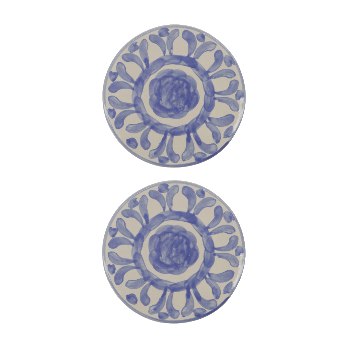 Bandejas de gres blanco y azul de 15 cm - House Doctor
