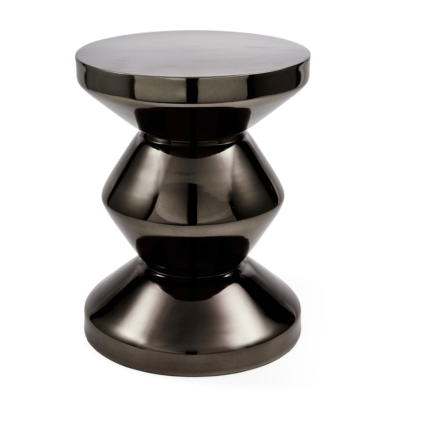 Black metal stool 35x46cm Zig Zag - Pols Potten