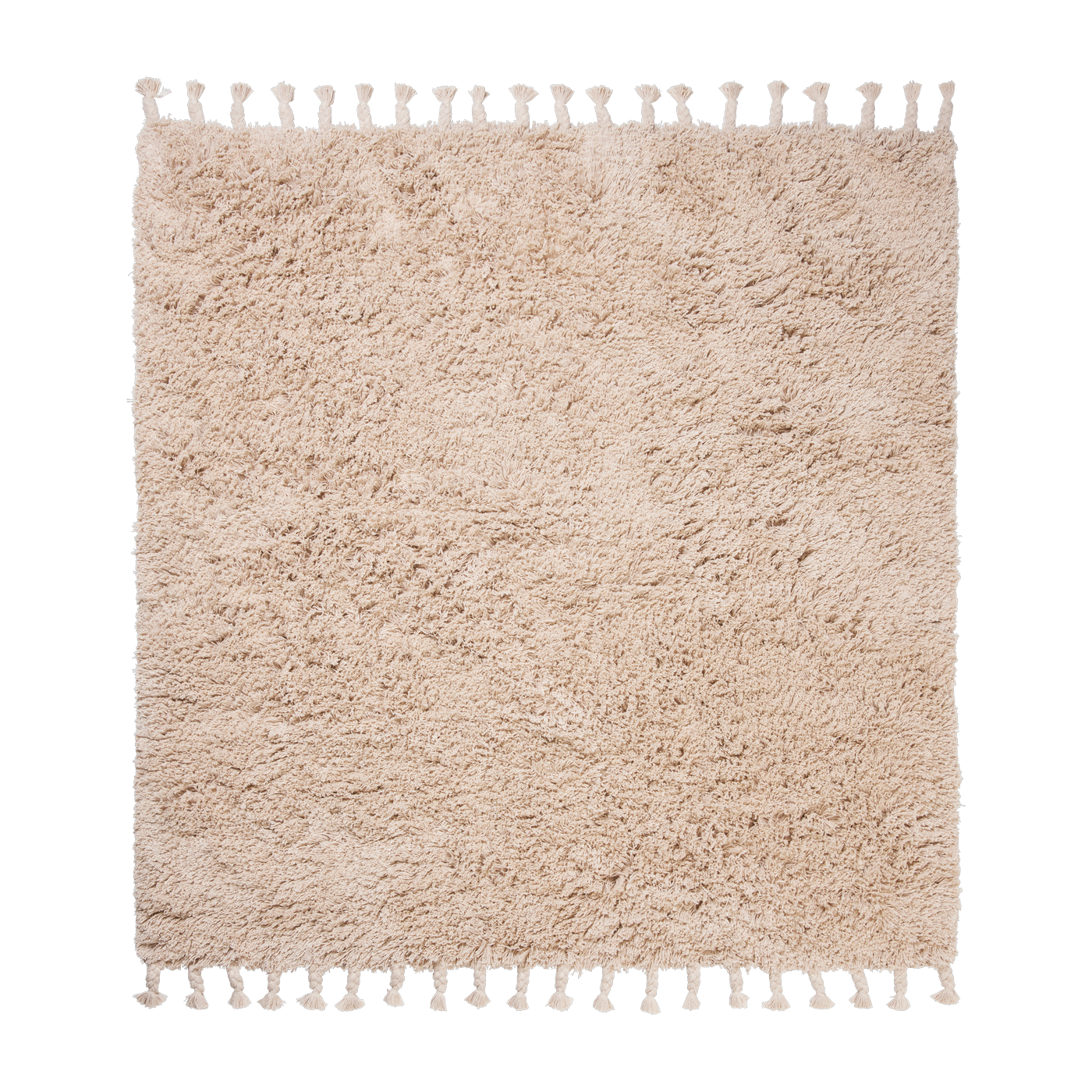 Amass 140cm beige cotton shag rug - Ferm Living