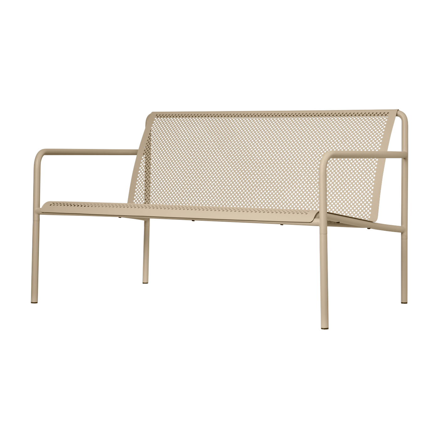 Beigefarbene Gartenbank aus elektroverzinktem Stahl 131 x 75 cm Dapple Lounge – Ferm living