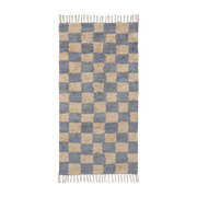 Mara organic cotton rug, blue, 80x150cm - Ferm Living