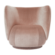Sillón de terciopelo brillant rosa 87 x 76 cm Rico Lounge - Ferm Living
