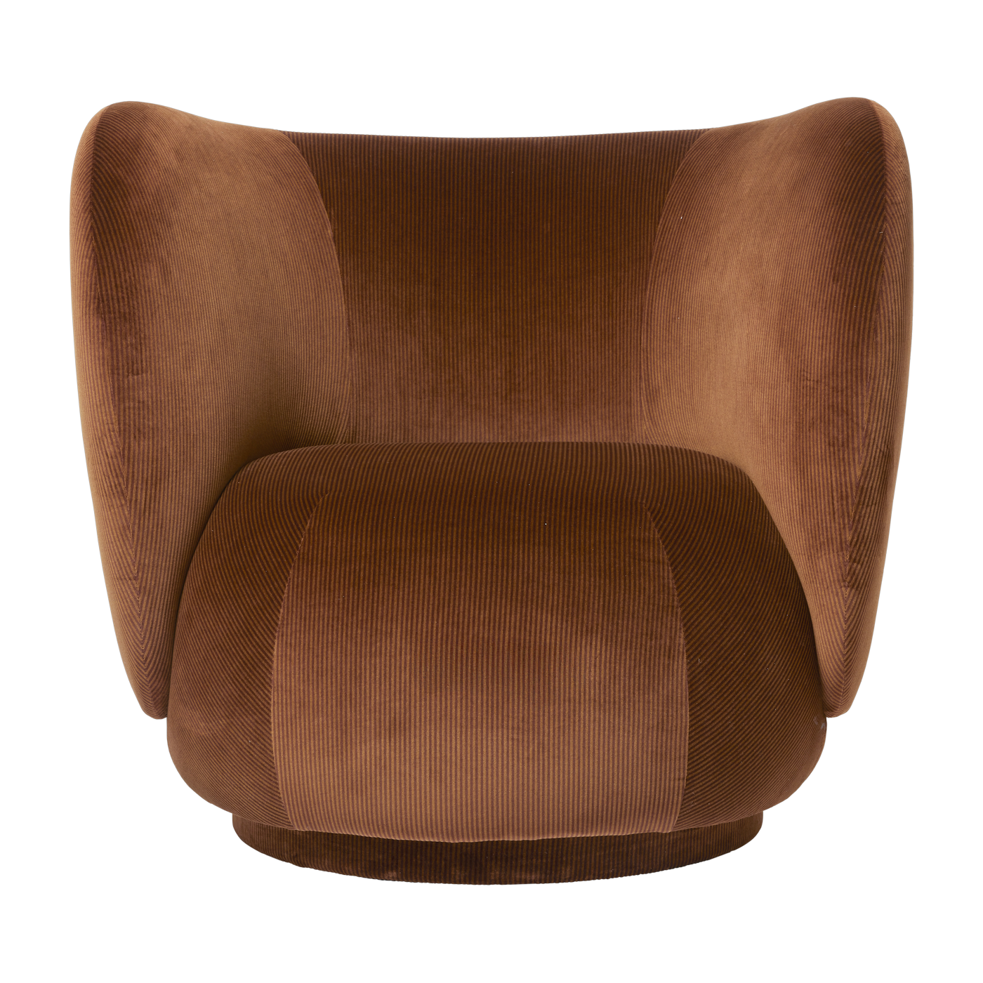 brillant s brown velvet armchair 87x76cm Rico Lounge - Ferm Living