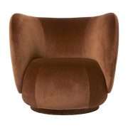 Sillón de terciopelo brillant marrón 87 x 76 cm Rico Lounge - Ferm Living