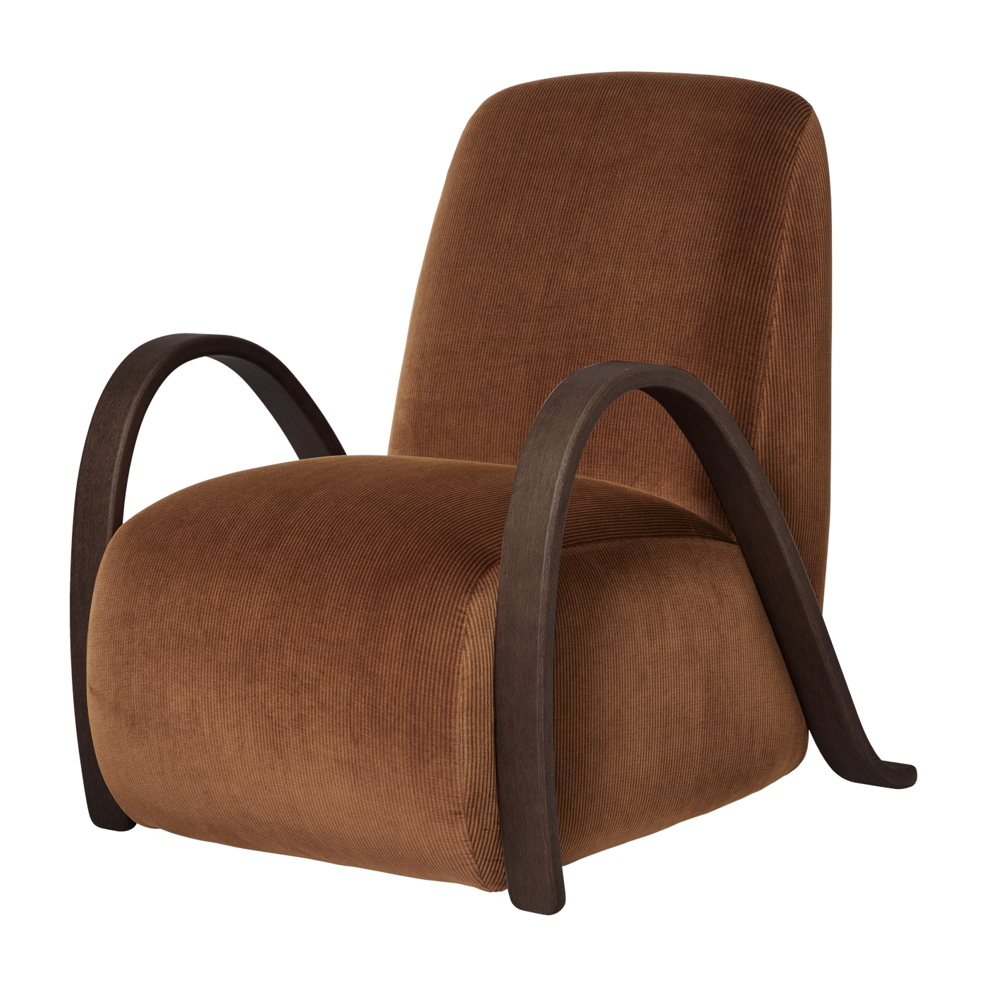 Brown velvet armchair 75x87cm Buur - Ferm Living