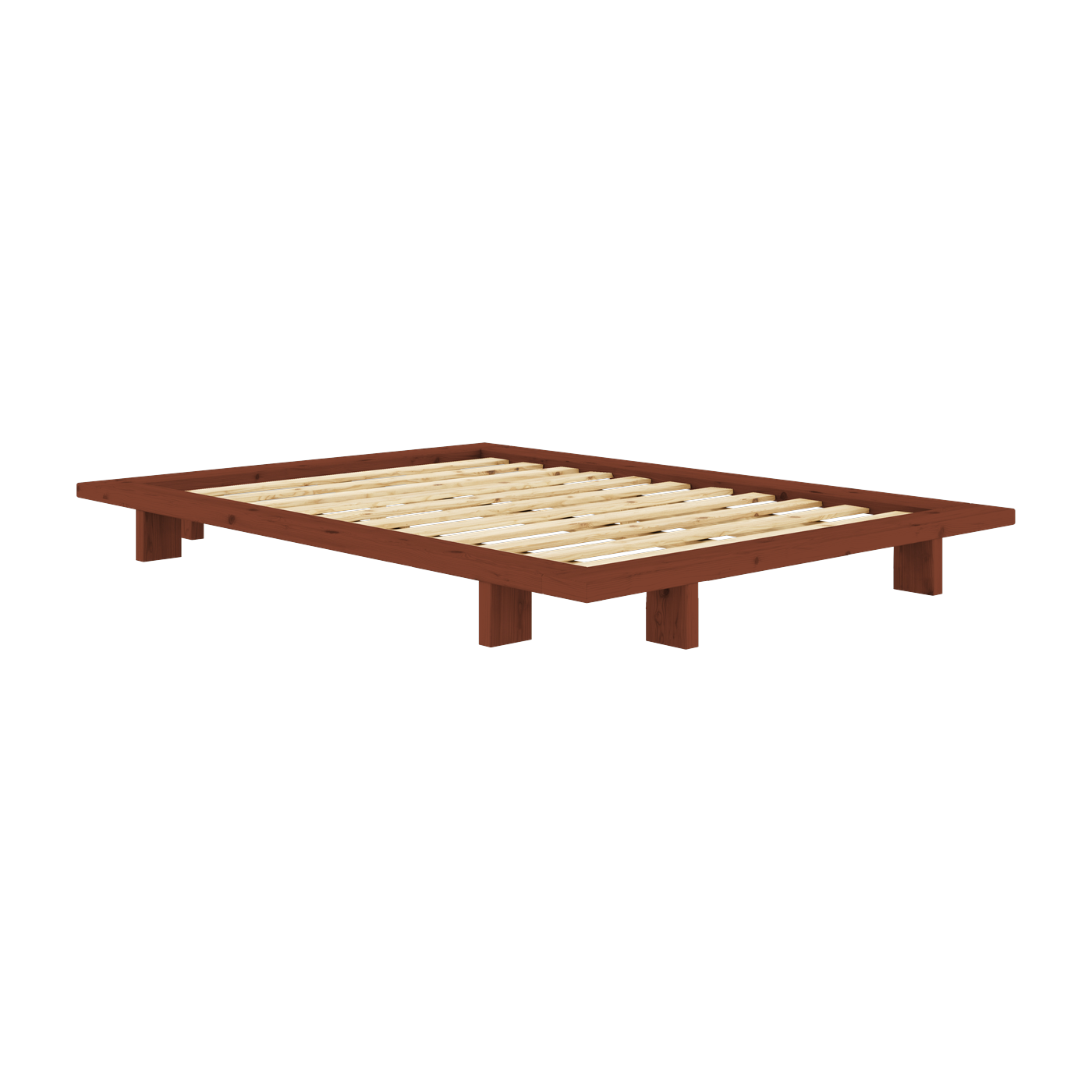 terra -Bettgestell aus Kiefernholz, rot, 140 x 200 cm Japan - Karup Design
