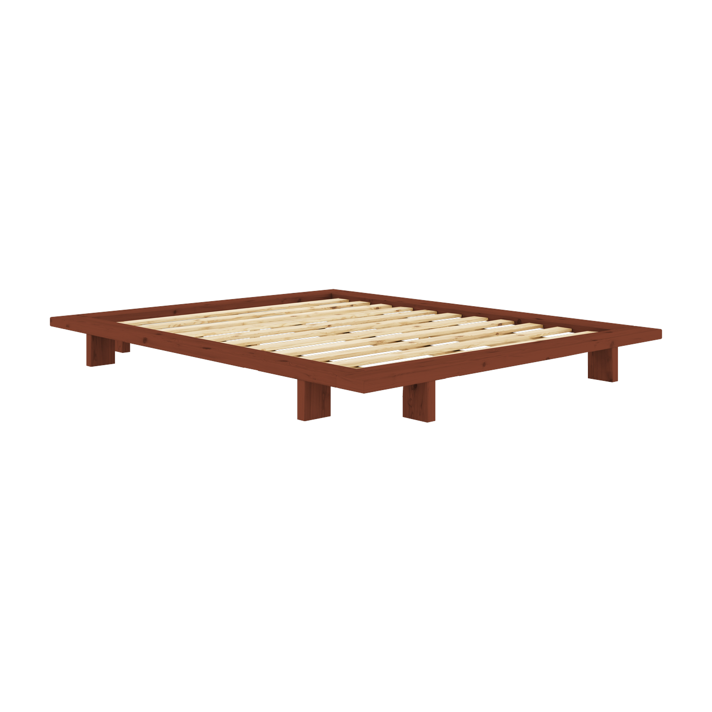 terra -Bettgestell aus Kiefernholz, rot, 160 x 200 cm Japan - Karup Design