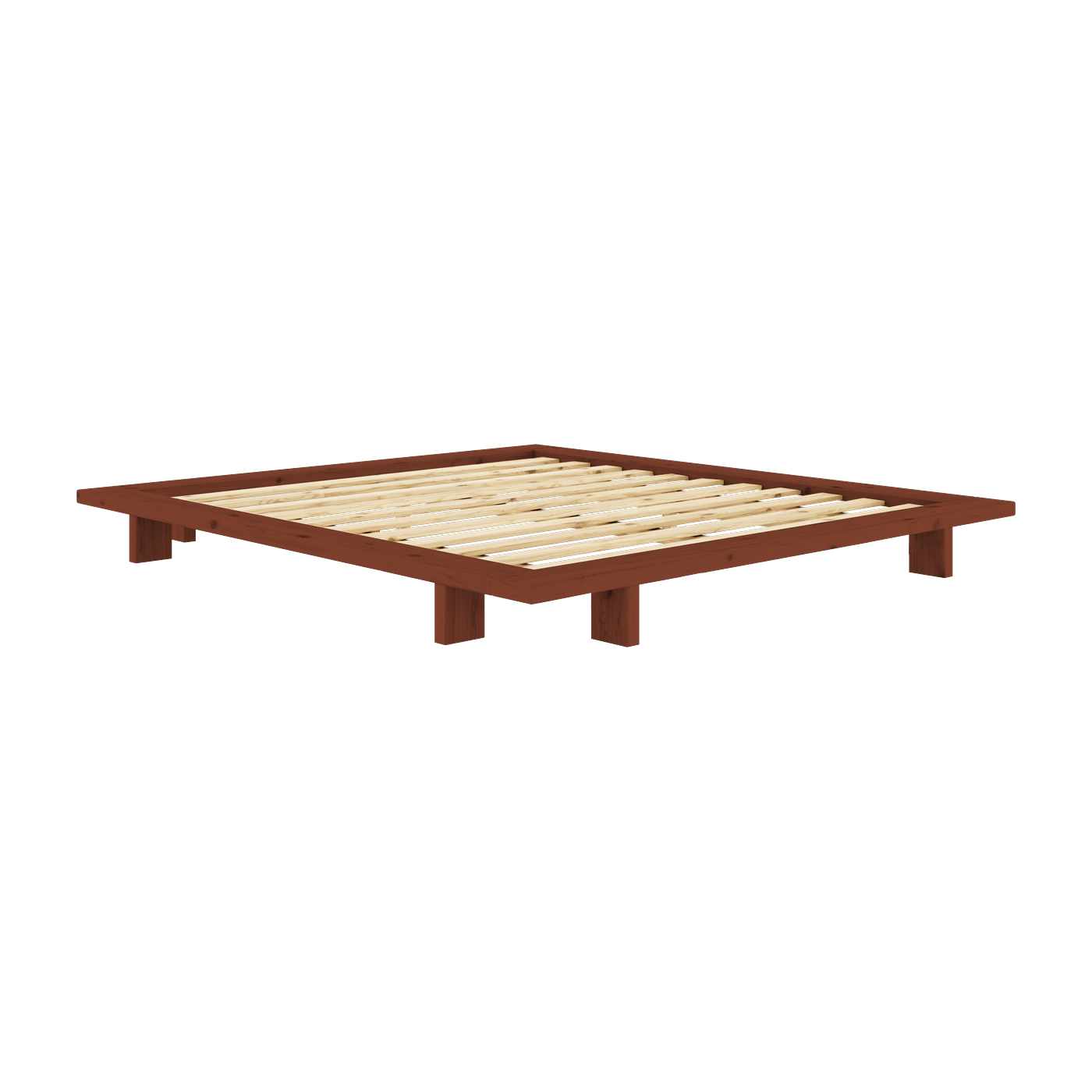 terra -Bettgestell aus Kiefernholz, rot, 180 x 200 cm Japan - Karup Design