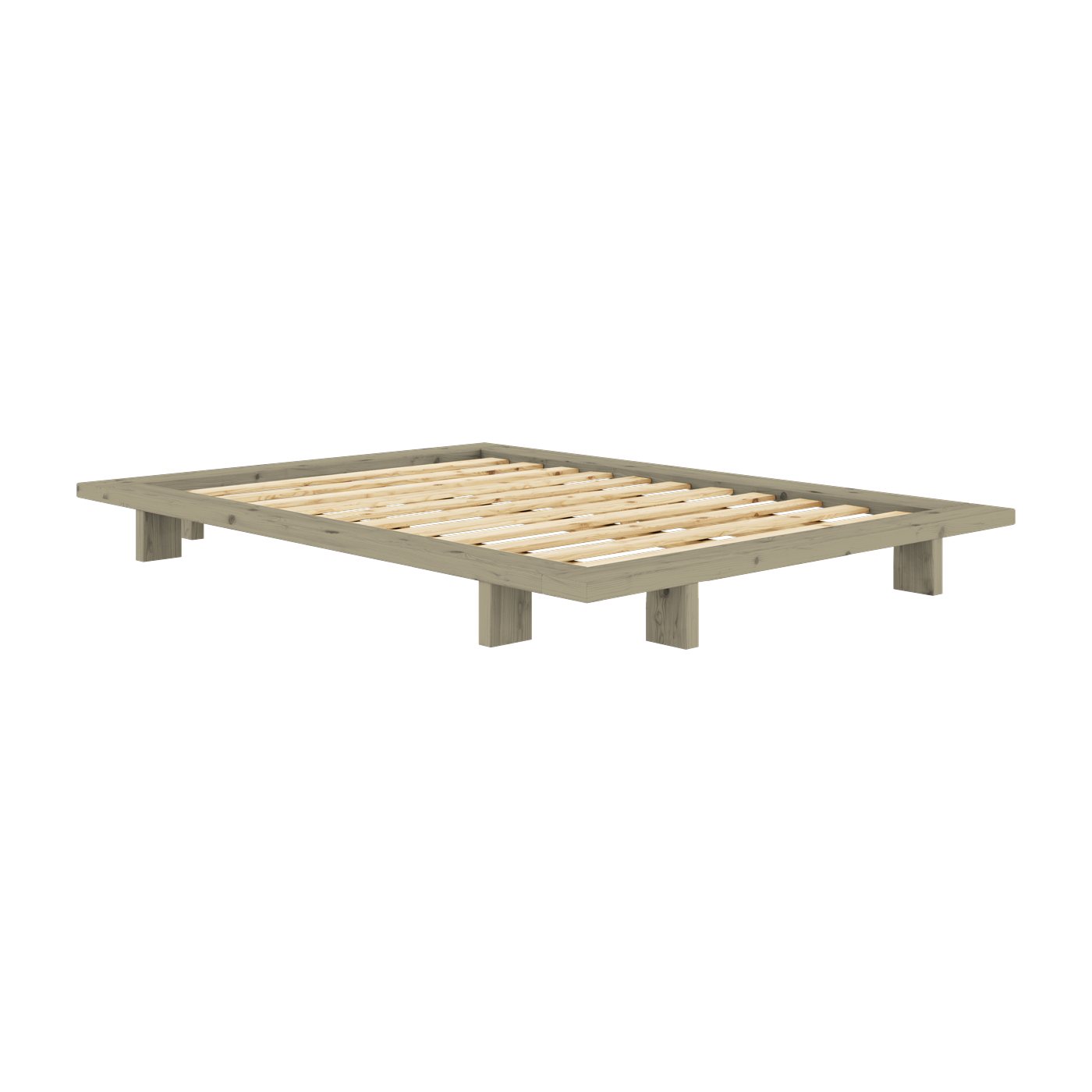 Holzlattenrost aus Kiefernholz, sage green, 180 x 200 cm Japan - Karup Design