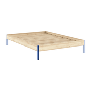 Rete in acciaio vvid blue e pino grezzo 140x200cm Core - Karup Design