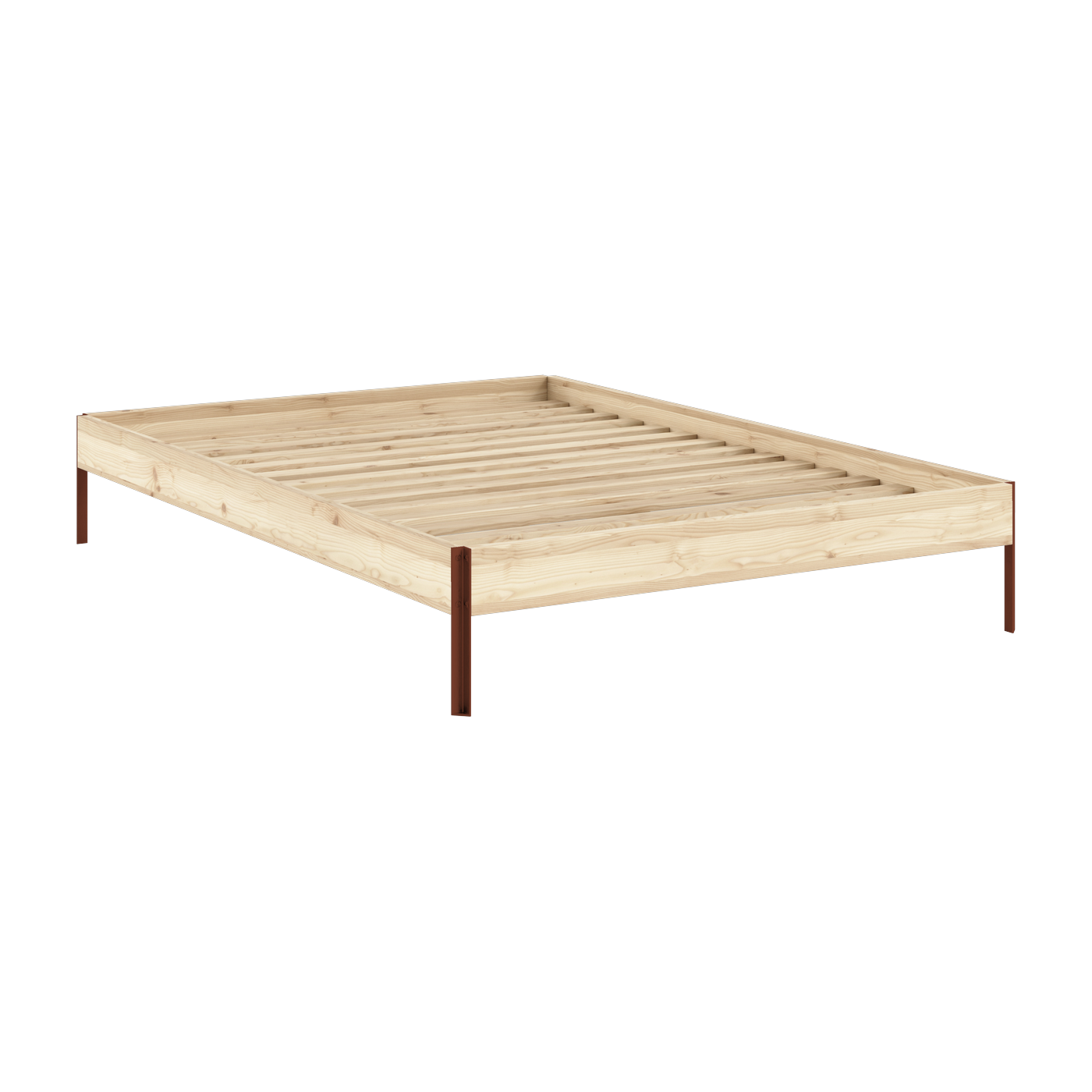 terra -Bettgestell aus Stahl und roher Kiefer, 140 x 200 cm Core - Karup Design