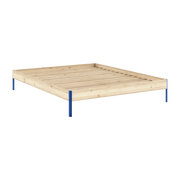 Sommier en acier vivid blue et pin raw 160x200cm Core - Karup Design