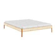 Solar orange steel and raw pine bed base, 160x200cm Core - Karup Design