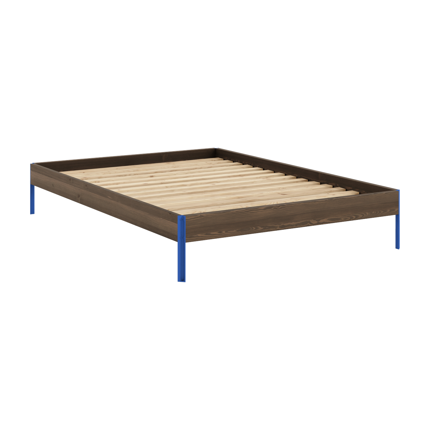 Lattenrost aus Stahl in Vivid Blue und Kiefer in Carob Brown, 140 x 200 cm Core - Karup Design
