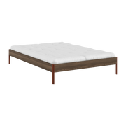 terra -red steel bed frame and carob brown pine 140x200cm Core - Karup Design