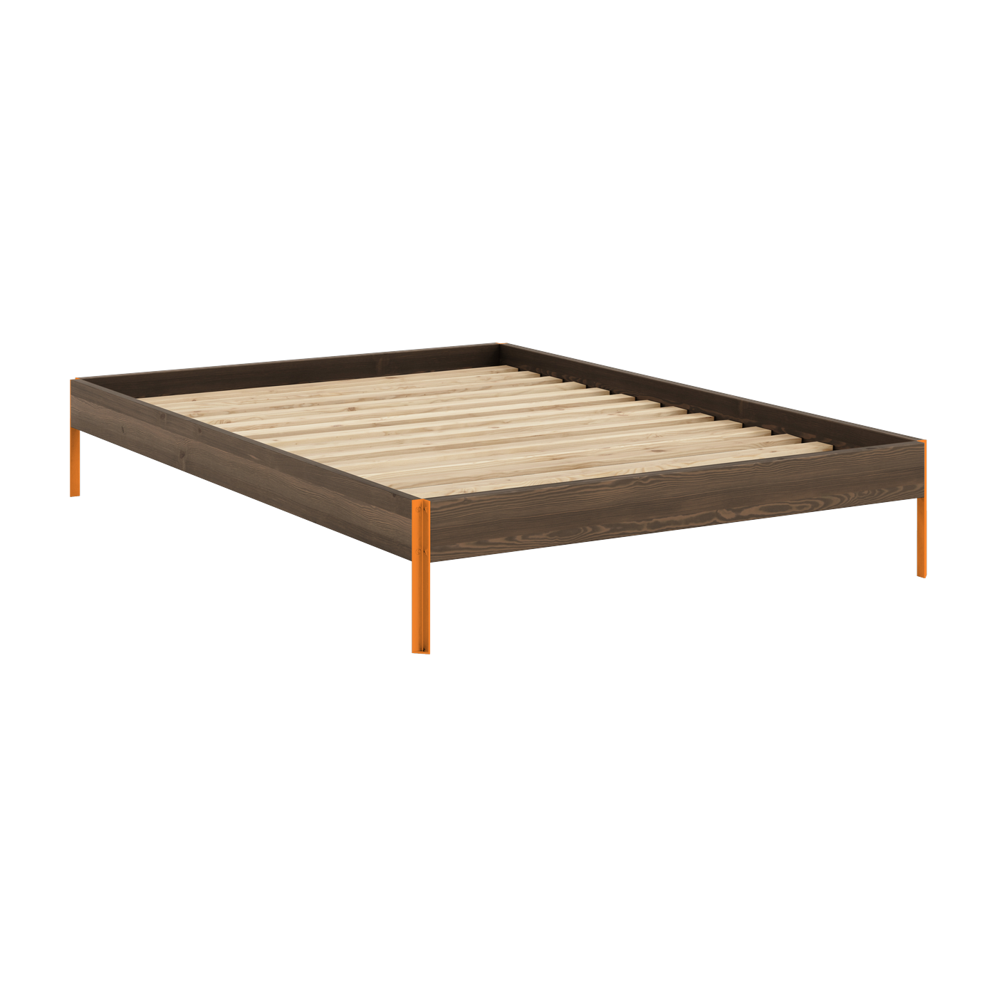 Lattenrost aus Stahl in Solar Orange und Kiefer Carob Brown 140 x 200 cm Core - Karup Design