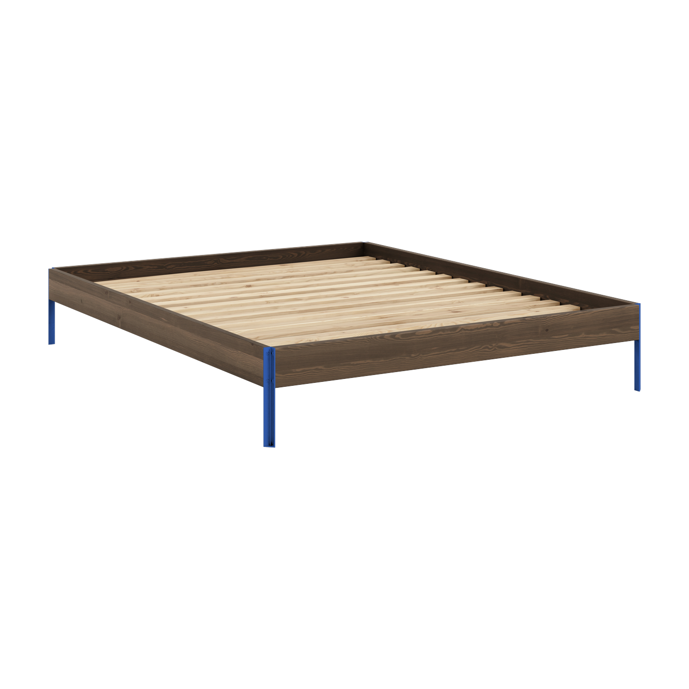 Lattenrost aus Stahl in Vivid Blue und Kiefer in Carob Brown, 160 x 200 cm, Core – Karup Design