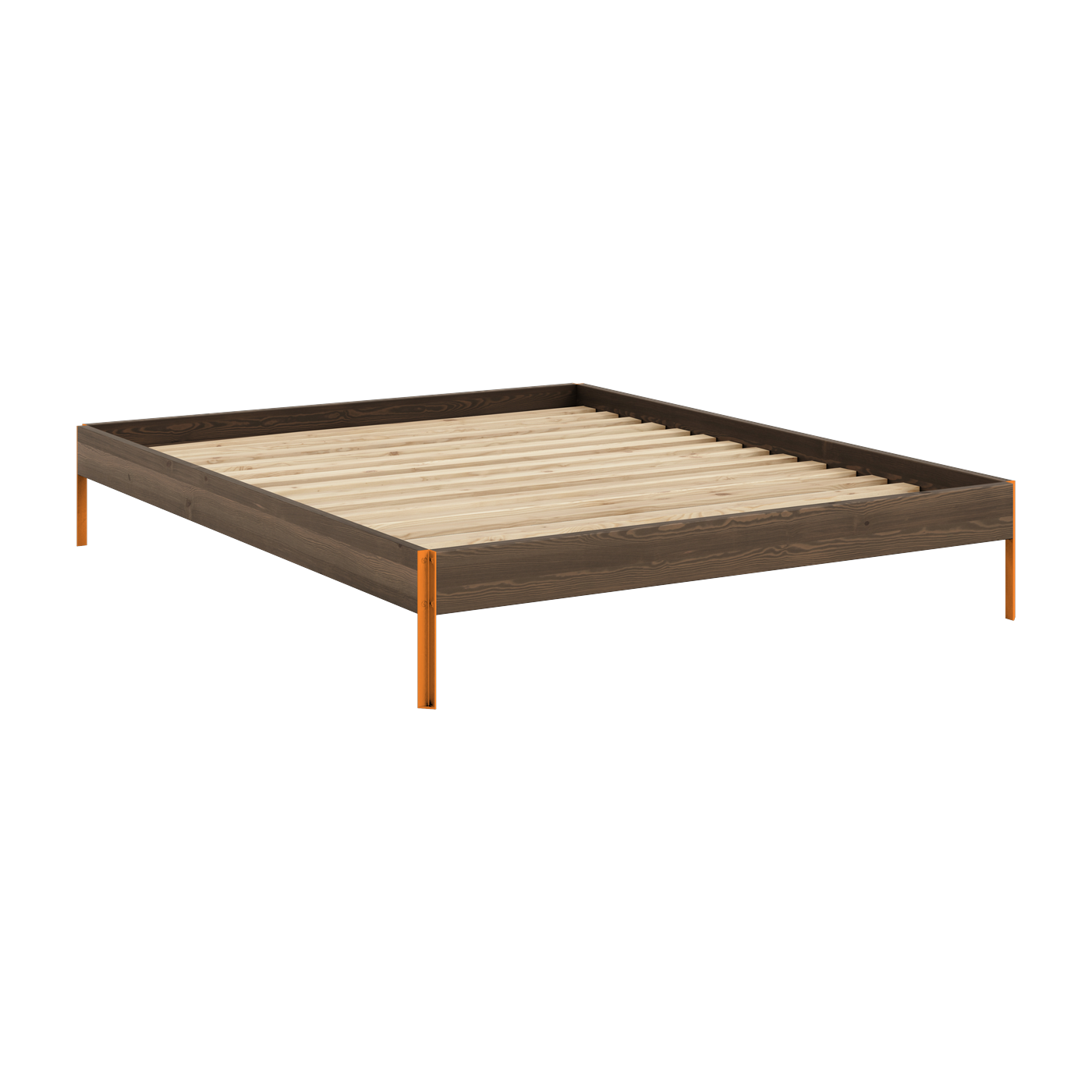 Lattenrost aus Stahl in Solar Orange und Kiefer Carob Brown 160 x 200 cm Core - Karup Design